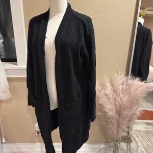 Cielo Black Open Front Cardigan